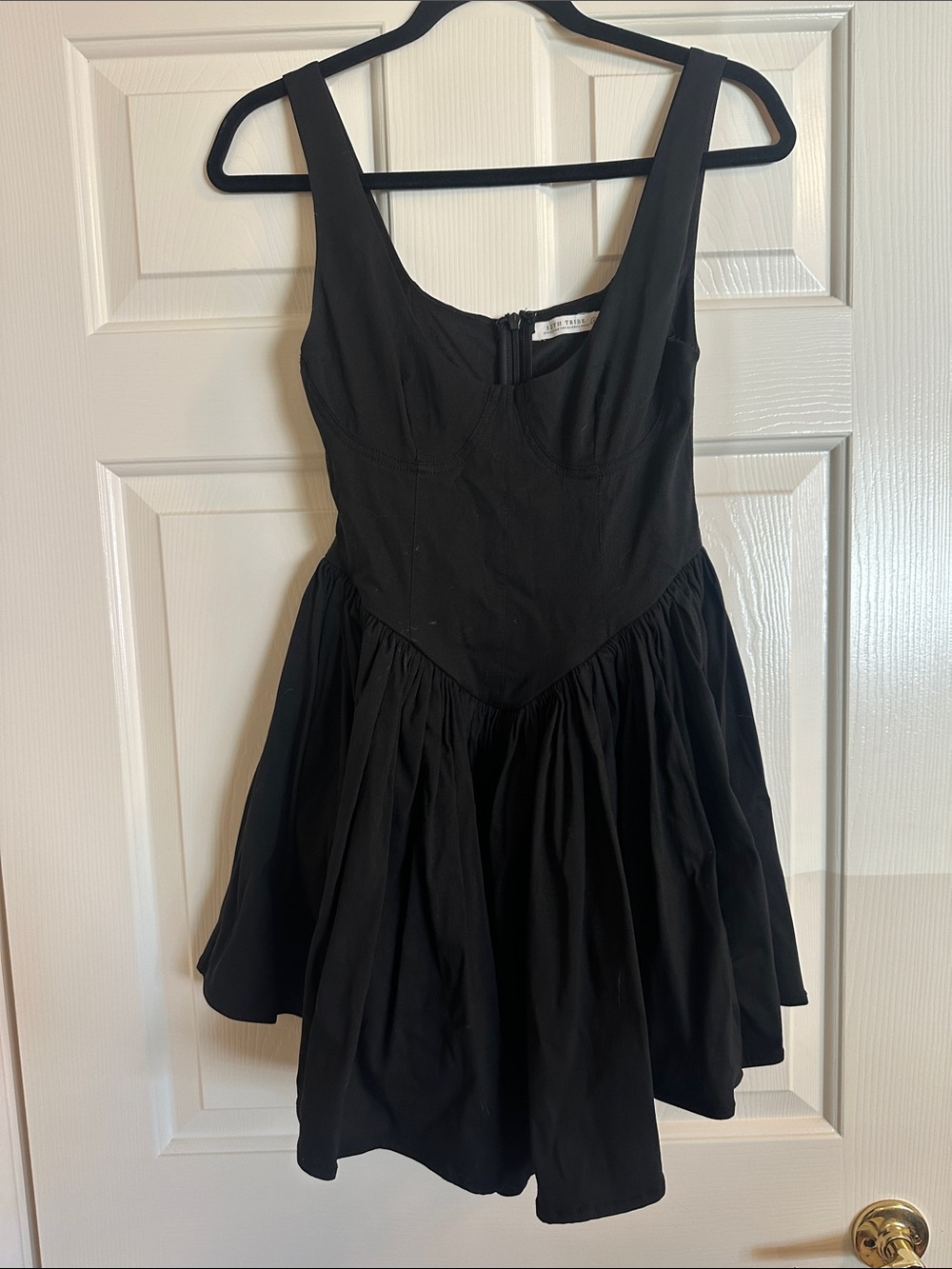 12th Tribe Black Sleeveless Fit-and-Flare Mini Dress